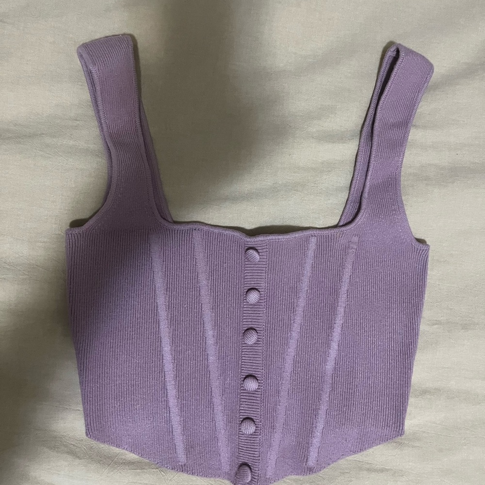 COPY - Purple Knit Button-Down Women's Top